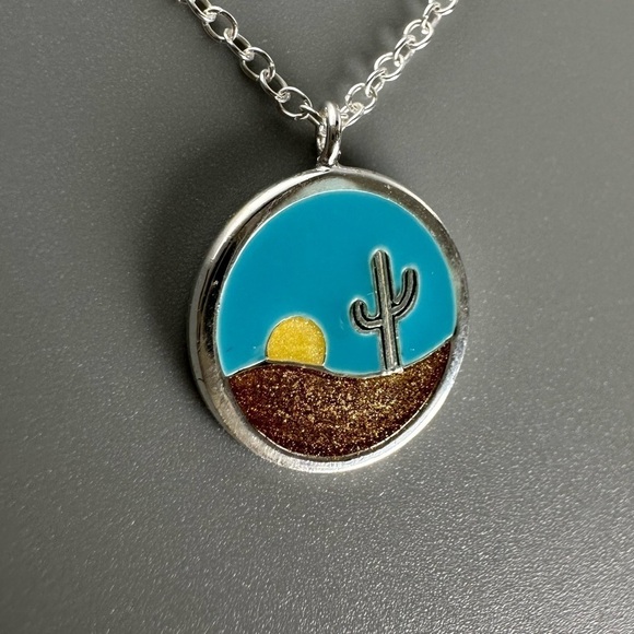 Sterling Silver Cactus Necklace - Picture 8 of 8